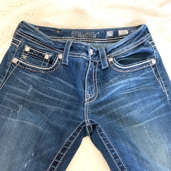 Miss Me Decorative Border Bootcut Jeans - Dark - Picture 2 of 4